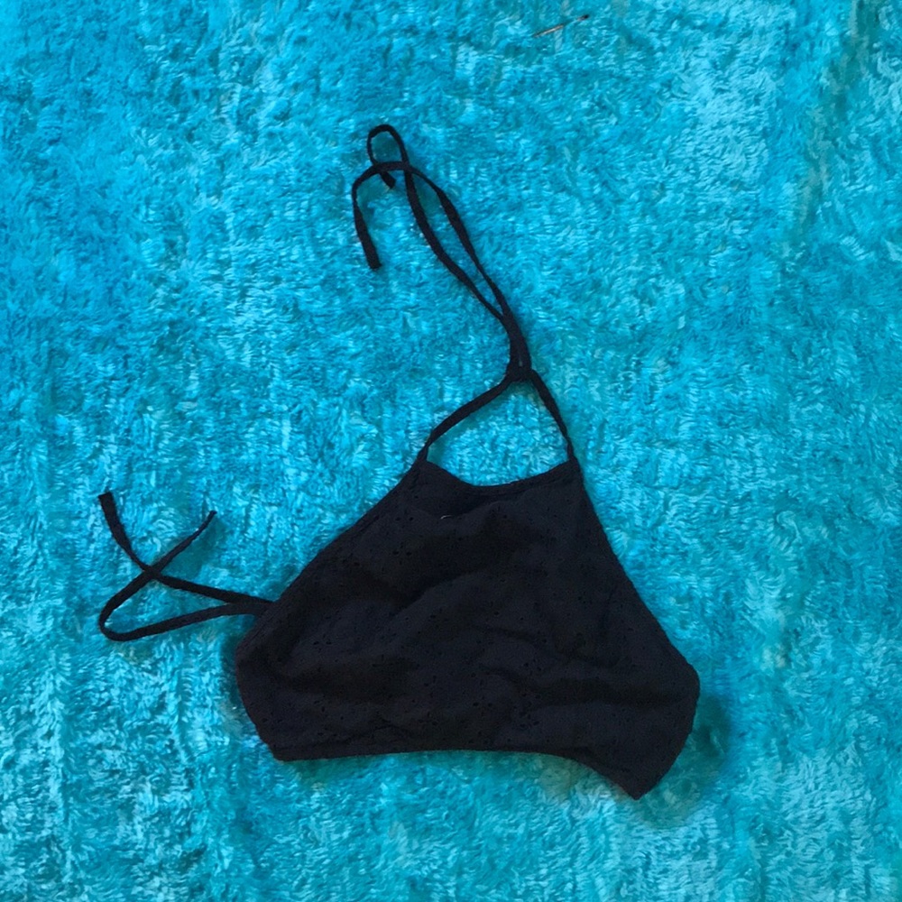 Black Tobi backless halter crop top